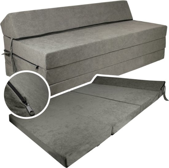 Opvouwbaar logeermatras - grijs -200x120x10 cm - campingmatras