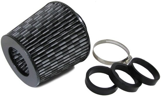 Sport luchtfilter met adapter 60/65 / 70mm carbon