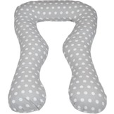 Voedingskussen zwangerschapskussen 300 cm - grijs met witte stippen