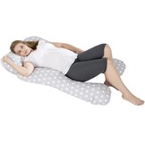 Voedingskussen zwangerschapskussen 300 cm - grijs met witte stippen