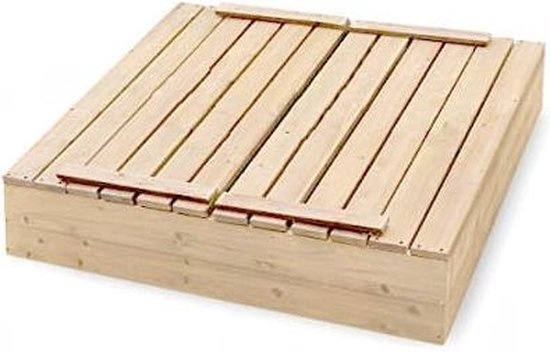 Zandbak met deksel & zitje - opvouwbare deksel - 120 x 120 cm