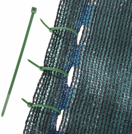 Zichtbreeknet - schaduwnet rol - 62 procent - 1.5 x 50 m - schermgaas zon - privacynet - groen - incl. montageset - tuin