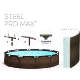 Bestway Steel Pro Max 549x122 cm - veel accessoires - Rattan look buitenkant
