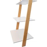 Ladder kast - 5 schappen - wit & bamboe