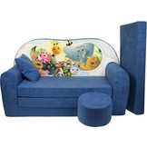 Kinder slaapbank set - logeermatras - sofa - 170 x 100 x 8 - slaapbank - navy blauw - Madagaskar