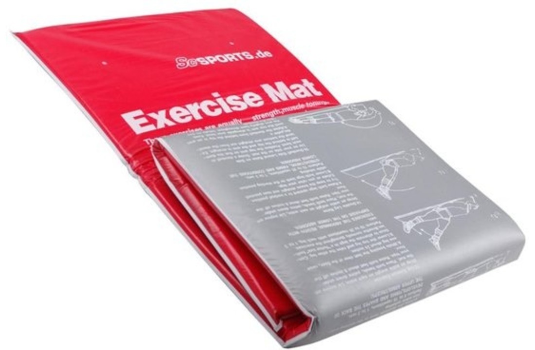Fitnessmat Gymnastiekmat Sportmat opvouwbaar 180 x 60 x 2 cm grijs/rood