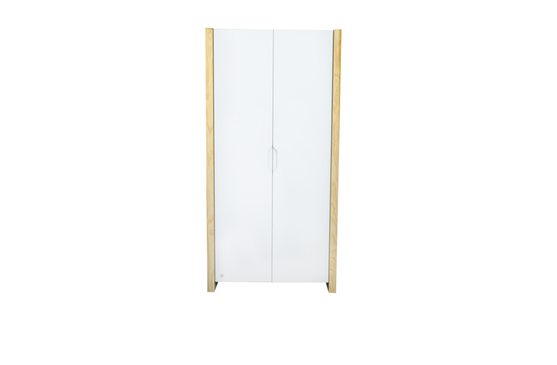 Kinder kledingkast wit 80x50x160 grenenhout
