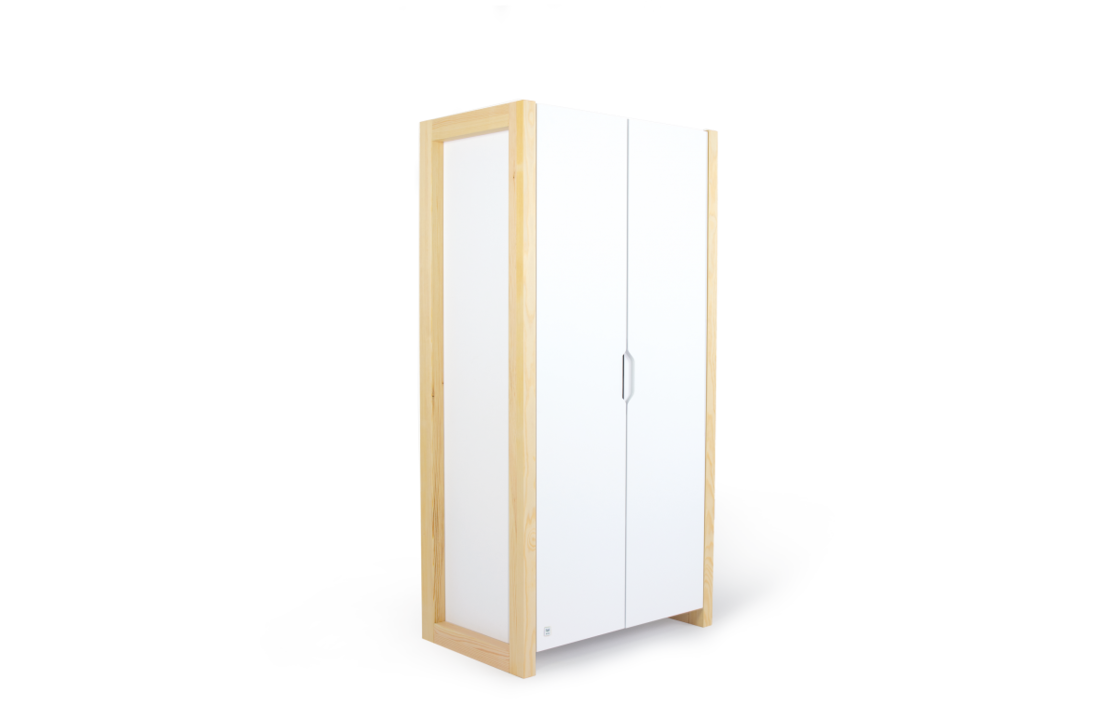 Kinder kledingkast wit 80x50x160 grenenhout