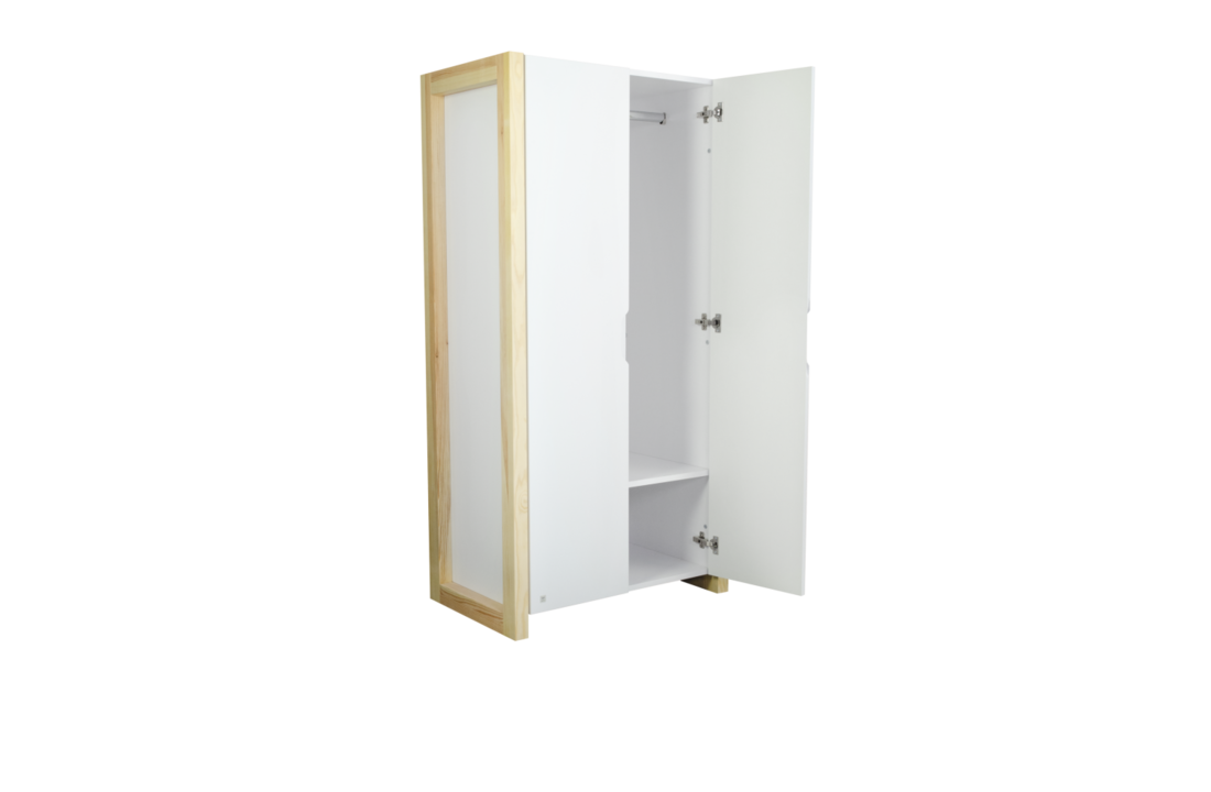 Kinder kledingkast wit 80x50x160 grenenhout
