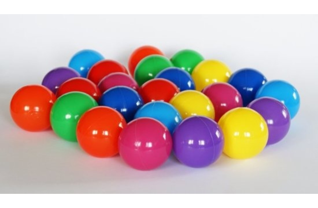 Ballenbak ballen 1000 stuks 7cm, rood, groen, paars, roze, geel, blauw