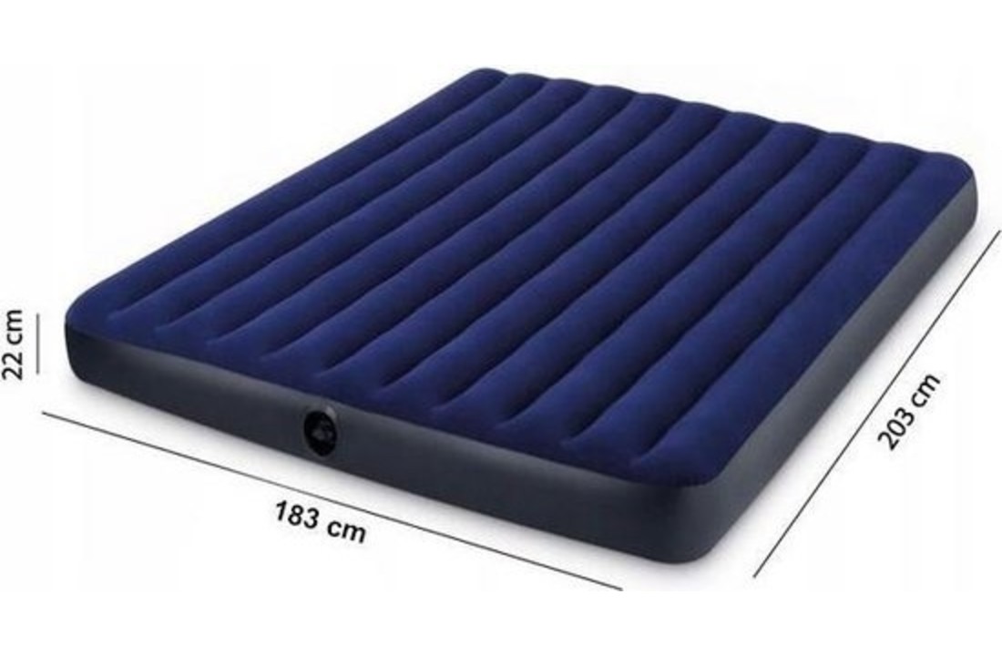Intex opblaasluchtbed - 203x183x22 cm - blauw