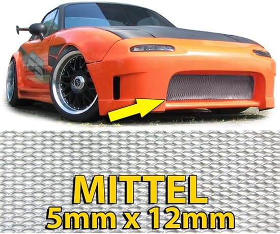 Lichtmetalen honingraatrooster aluminium 150X30cm zilver medium