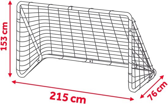 Voetbaldoel - 215x153x76 cm - met richtoefening - buiten gebruik
