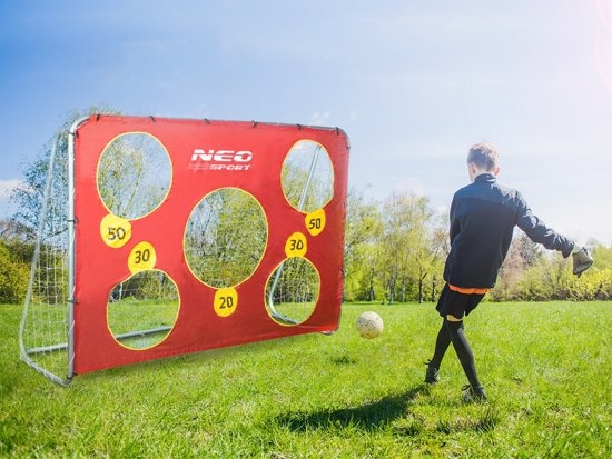 Voetbaldoel - 215x153x76 cm - met richtoefening - buiten gebruik