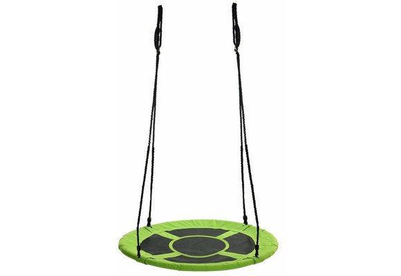Nestschommel groen van 600D polyester 90 cm diameter schommel inclusief touwen tot 150 kg