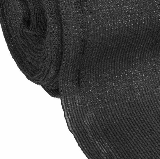 Zichtbreeknet - schaduwnet rol - 90 procent - 1.5 x 50 m - schermgaas zon - privacynet - zwart - incl. montageset - tuin