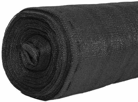 Zichtbreeknet - schaduwnet rol - 90 procent - 1.5 x 50 m - schermgaas zon - privacynet - zwart - incl. montageset - tuin