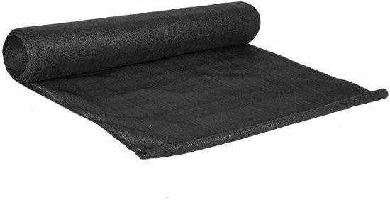 Zichtbreeknet - schaduwnet rol - 90 procent - 1.5 x 50 m - schermgaas zon - privacynet - zwart - incl. montageset - tuin