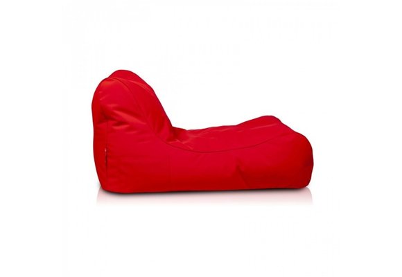 Luxe outdoor relax poef - rood - wasbare polyester hoes
