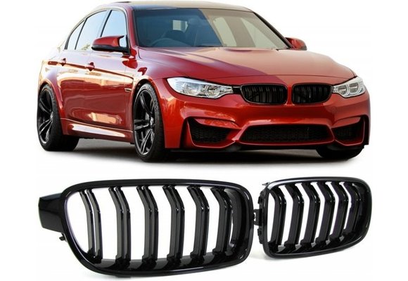 Sportniergrill zwart glanzend geschikt voor BMW 3ER F30 F31