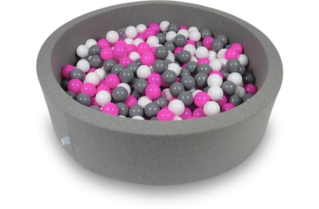 Ballenbak - 400 ballen - 115 x 30 cm - ballenbad - rond donker grijs