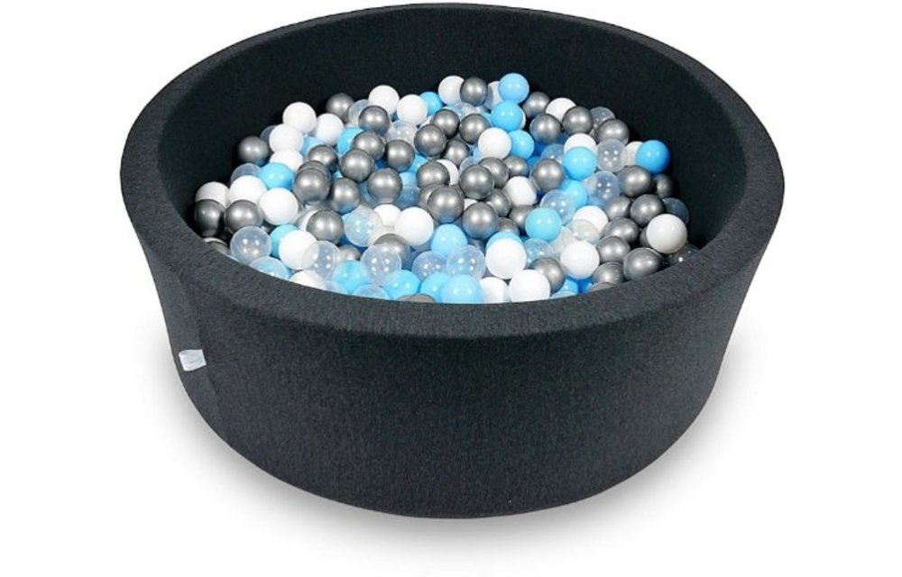 Ballenbak - 500 ballen - 115 x 40 cm - ballenbad - rond donker grijs