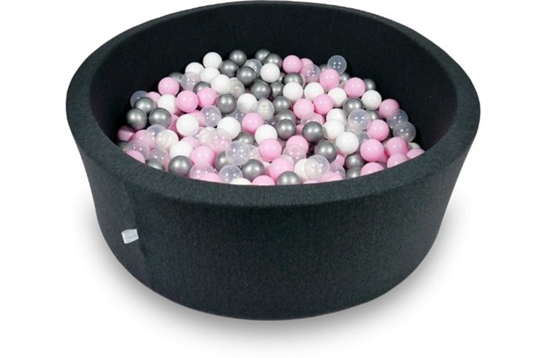 Ballenbak - 500 ballen - 115 x 40 cm - ballenbad - rond donker grijs
