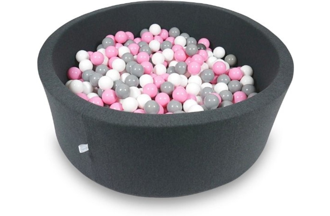 Ballenbak - 500 ballen - 115 x 40 cm - ballenbad - rond donker grijs