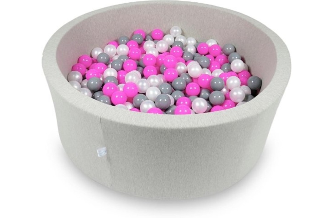 Ballenbak - 500 ballen - 115 x 40 cm - ballenbad - rond licht grijs