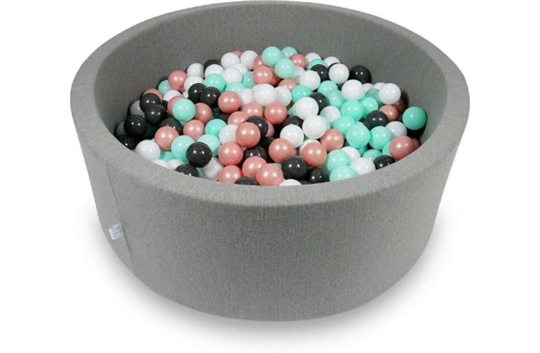 Ballenbak - 500 ballen - 115 x 40 cm - ballenbad - rond grijs