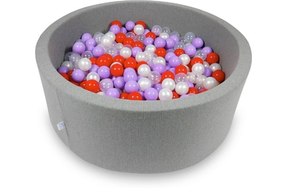 Ballenbak - 500 ballen - 115 x 40 cm - ballenbad - rond grijs
