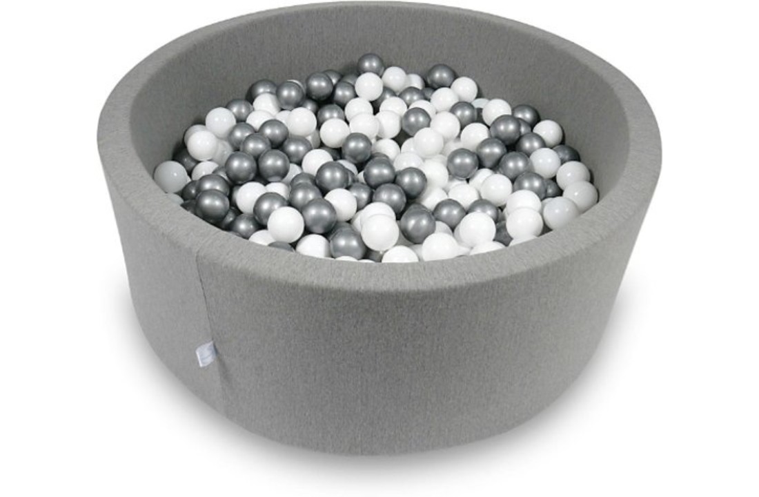 Ballenbak - 500 ballen - 115 x 40 cm - ballenbad - rond grijs