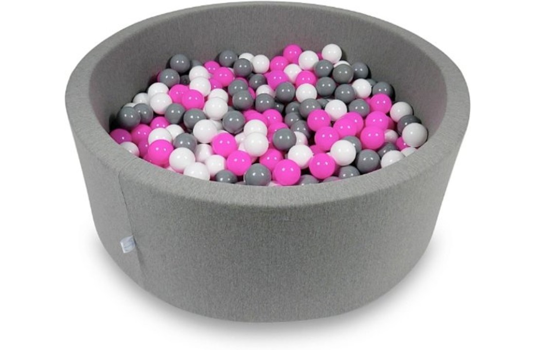 Ballenbak - 500 ballen - 115 x 40 cm - ballenbad - rond grijs