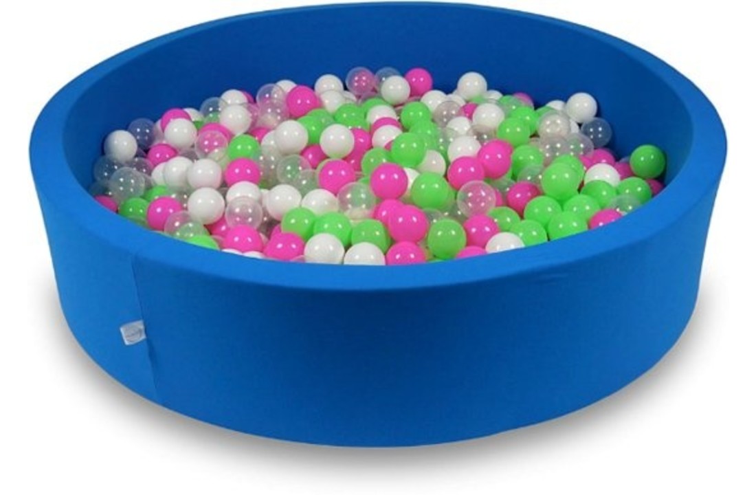 Ballenbak - 600 ballen - 130 x 30 cm - ballenbad - rond blauw
