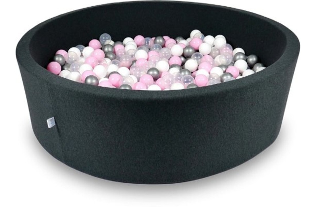 Ballenbak XXL - 700 ballen - 130 x 40 cm - ballenbad - rond zwart