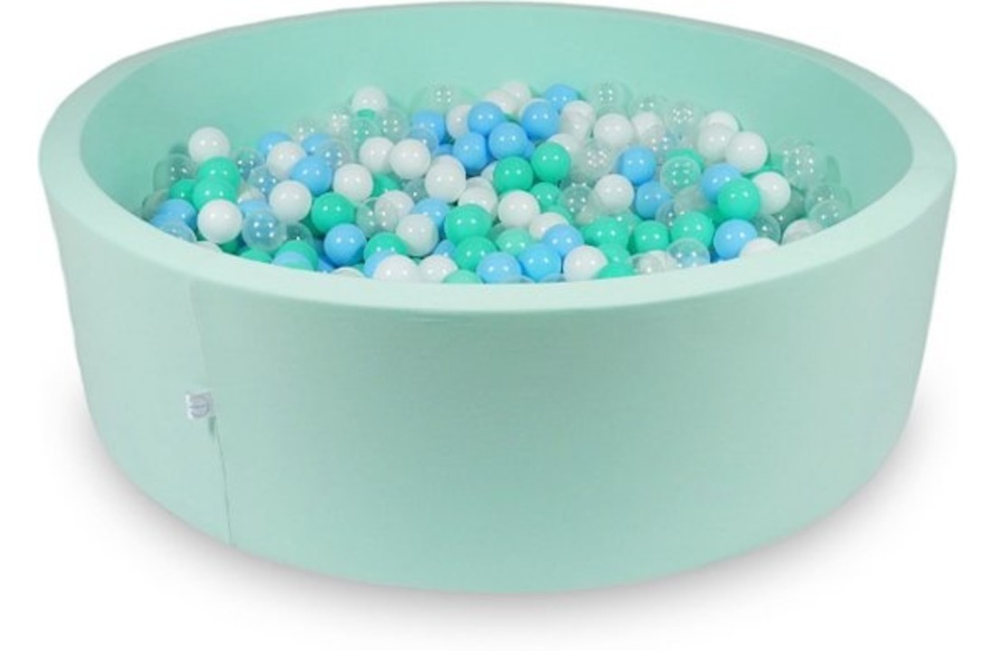 Ballenbak XXL - 700 ballen - 130 x 40 cm - ballenbad - rond mint groen