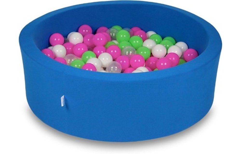 Ballenbak - 200 ballen - 90 x 30 cm - ballenbad - rond blauw