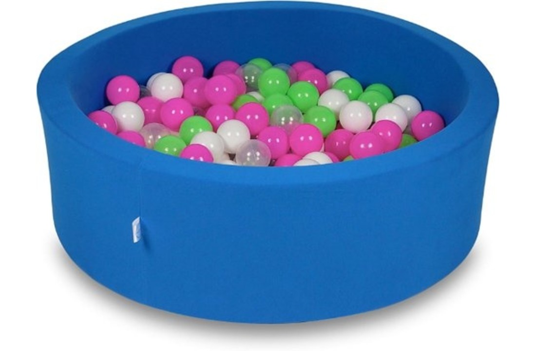 Ballenbak - 200 ballen - 90 x 30 cm - ballenbad - rond blauw