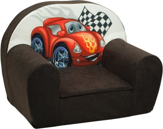 Luxe kinderstoel - kinderfauteuil - sofa - 60 x 45 - bruin - cars