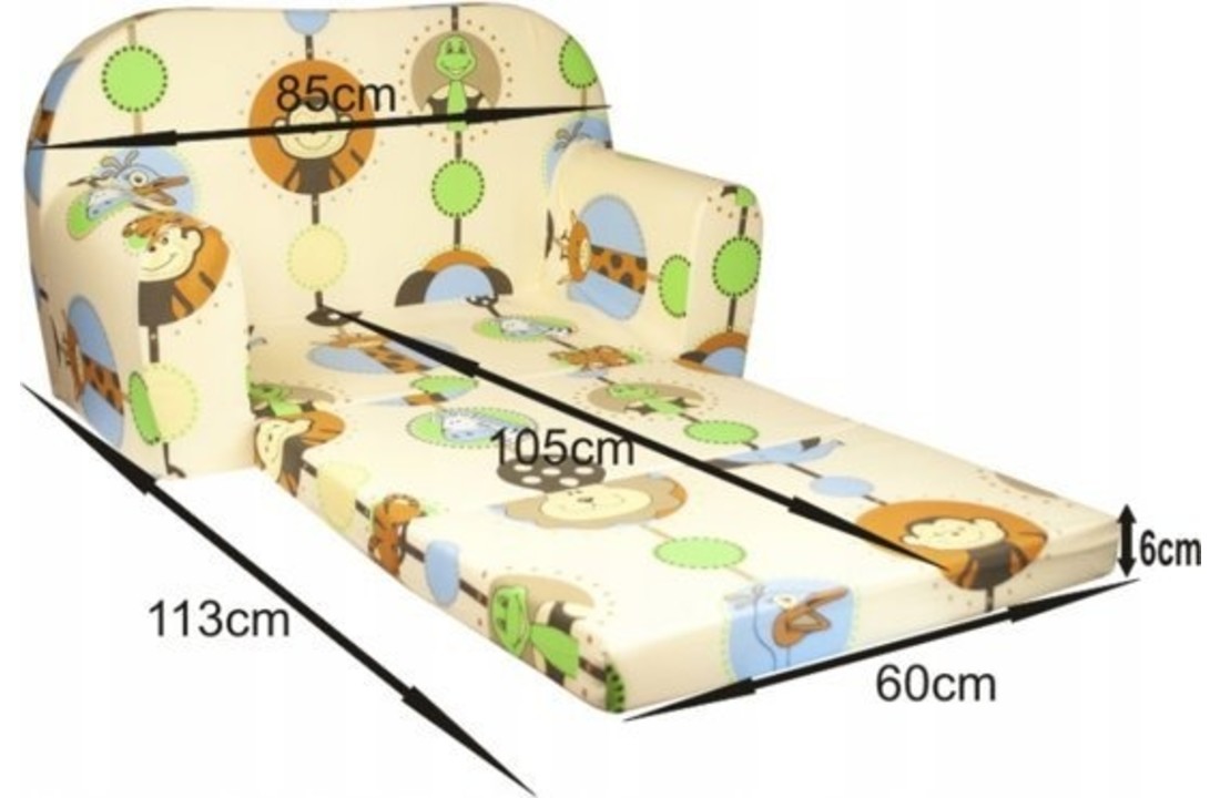 Kinder Slaapbank en logeerbed in één - 85cm x 60cm - Auto's gekleurd