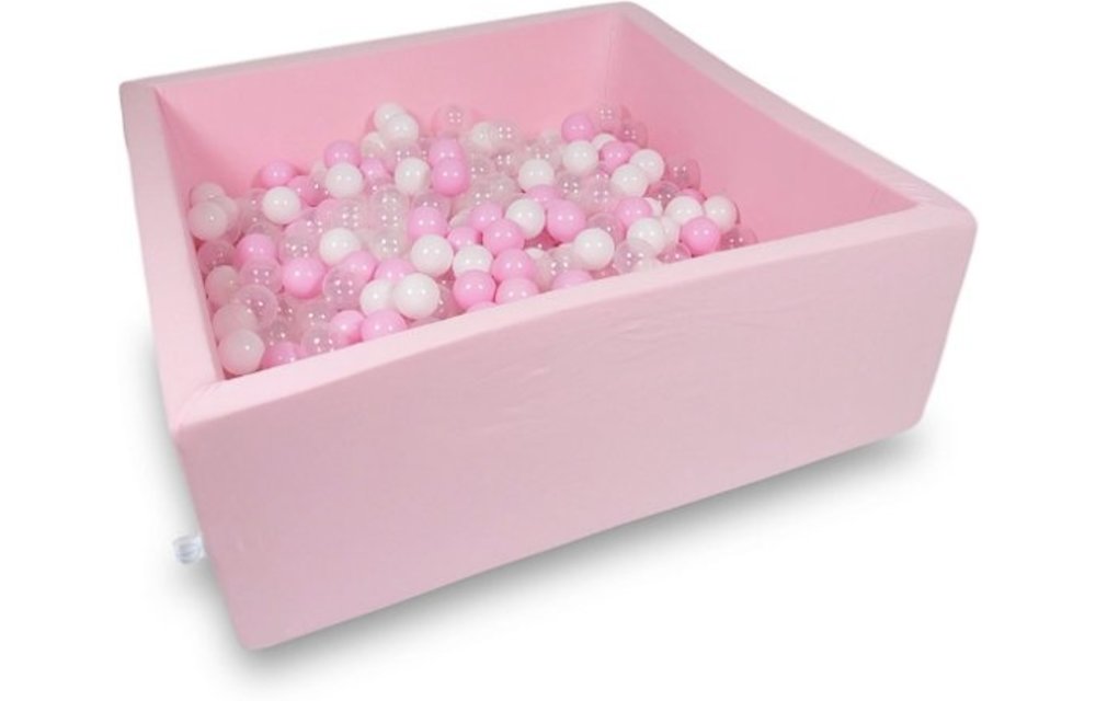 Ballenbak - 600 ballen - 110 x 110 cm - ballenbad - vierkant roze