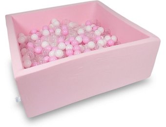 Ballenbak - 600 ballen - 110 x 110 cm - ballenbad - vierkant roze