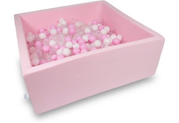 Ballenbak - 600 ballen - 110 x 110 cm - ballenbad - vierkant roze