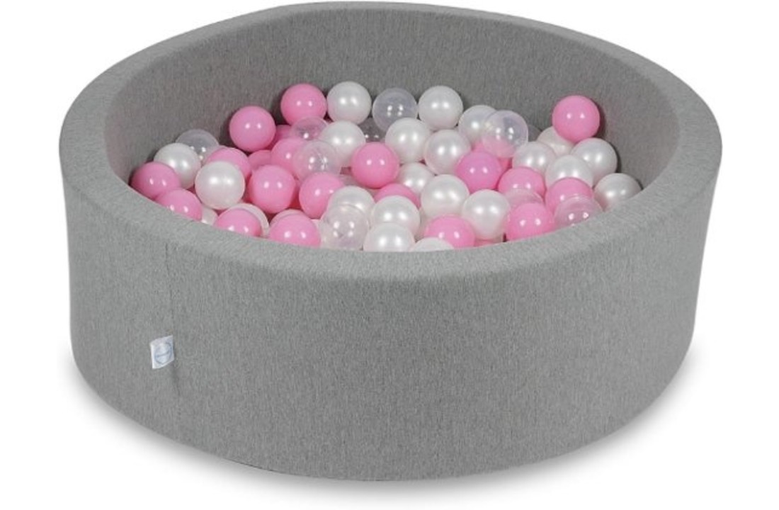 Ballenbak - 200 ballen - 90 x 30 cm - ballenbad - rond donker grijs