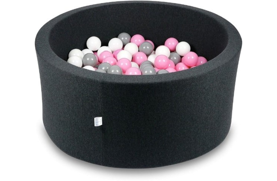 Ballenbak - 300 ballen - 90 x 40 cm - ballenbad - rond zwart