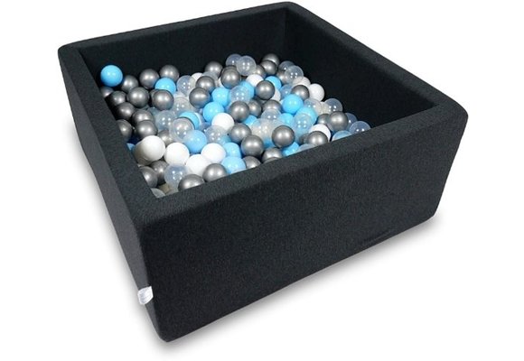 Ballenbak - 400 ballen - 90 x 90 x 40 cm - ballenbad - vierkant zwart