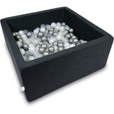Ballenbak - 400 ballen - 90 x 90 x 40 cm - ballenbad - vierkant zwart