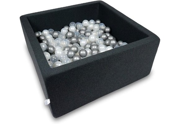 Ballenbak - 400 ballen - 90 x 90 x 40 cm - ballenbad - vierkant zwart