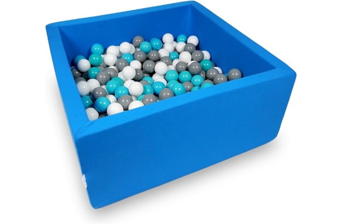 Ballenbak - 400 ballen - 90 x 90 x 40 cm - ballenbad - vierkant blauw