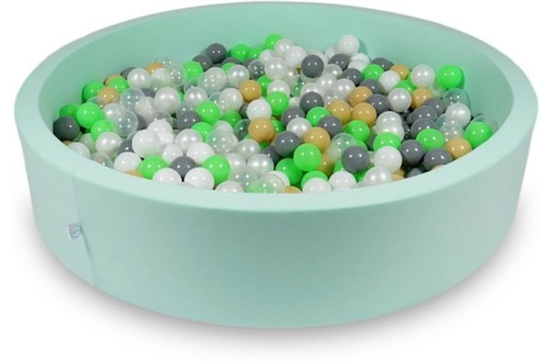 Ballenbak - 600 ballen - 130 x 30 cm - ballenbad - rond mint groen